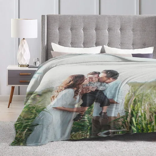 Miniatura 5 de Manta personalizada con fotos, texto, mantas personalizadas para adultos y niños, manta personalizada con imágenes para amor, boda, cumpleaños, Foto