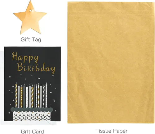 Miniatura 6 de MAYPLUSS Bolsa de regalo grande de cumpleaños de 16 pulgadas con tarjeta de felicitación y papel de seda para el día del nacimiento - Diseño de vela
