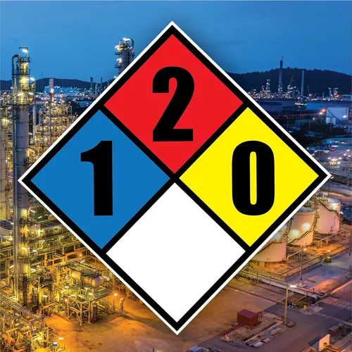 Miniatura 2 de NFPA 704 Diamond 1-2-0-0 - Etiqueta adhesiva Vinilo de 10 pulgadas para materiales peligrosos de respuesta de emergencia