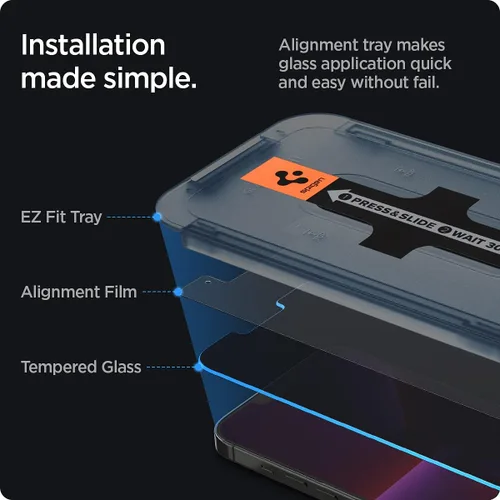Miniatura 3 de Spigen GlasTR EZ FIT - Protector de pantalla de vidrio templado para iPhone 12 Pro Max, paquete de 2