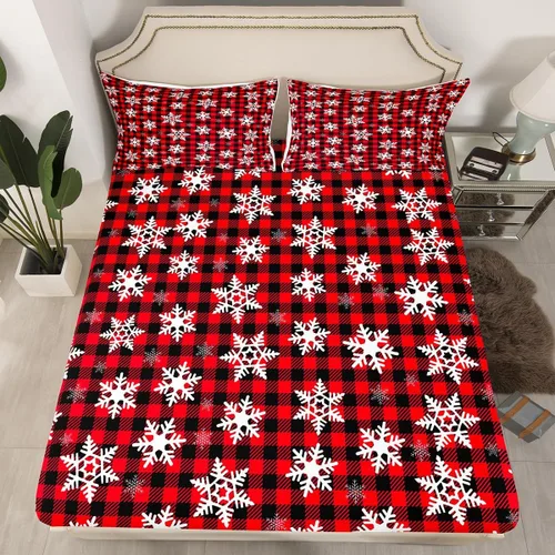 Miniatura 33 de Juego de sábanas con diseño de Papá Noel y muñeco de nieve para niños, niñas y niños, de temática navideña, juego de cama con diseño de árbol