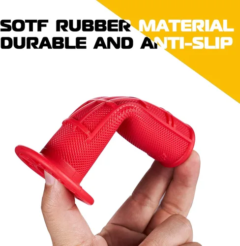 Miniatura 4 de 7/8'' ATV Grips Universal Handlebar Grips Soft Rubber Motorcycle Grip for ATV Polaris Thumb Throttle Kid Youth 4 Wheeler Quad 400ex Rojo