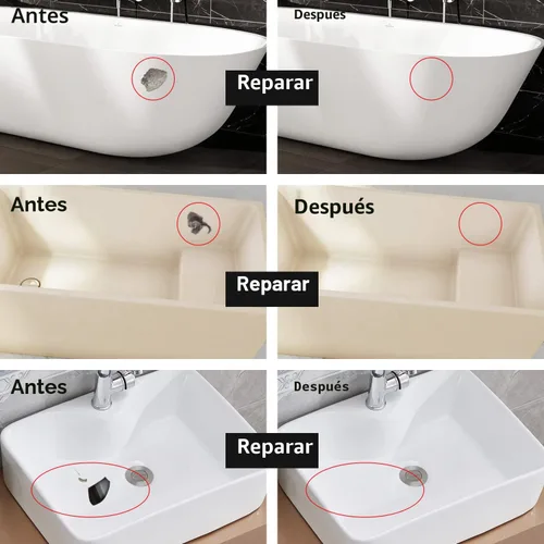Miniatura 2 de Kit de reparación de ducha de bañera y fibra de vidrio (combinación de color), kit de reparación de porcelana de 3.7 onzas, kit de reparación
