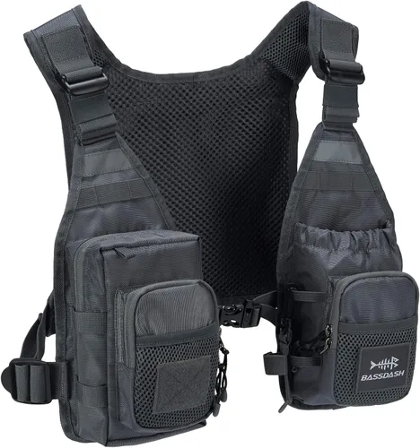 Miniatura 9 de BASSDASH FV08 Chaleco ultraligero de pesca con mosca para hombres y mujeres Paquete de pecho portátil Talla única para la mayoría