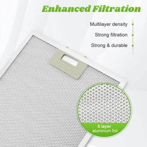 Miniatura 5 de W10169961A - Filtro de campana extractora de 5 capas, color plateado, filtro de grasa de campana de malla de aluminio de 10.5 x 12 pulgadas, apto