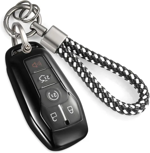 Miniatura 27 de Funda para llavero GMC con llavero de cuerda trenzada de metal antipérdida, exquisita funda suave para Tahoe Acadia Terrain Yukon Yukon XL Silverado