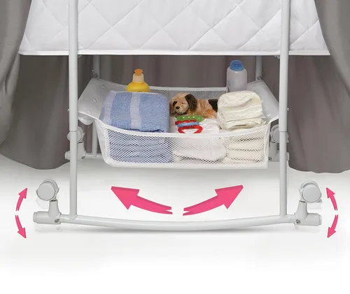Miniatura 7 de Moisés oval Badger Basket Wishes, con falda completa, gris