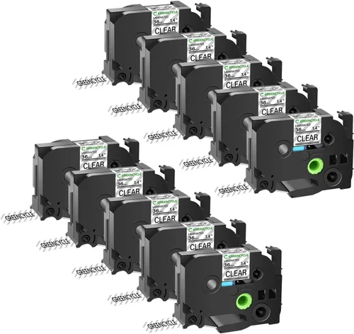 Miniatura 62 de GREENCYCLE TZe-111 - Cinta adhesiva transparente laminada de 0.23 pulgadas compatible con Brother P-Touch TZ-111 TZe111, cinta negra sobre