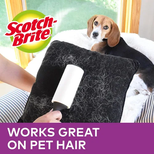 Miniatura 4 de Scotch-Brite Everyday Clean - Rodillo de pelusa – 1 rollo de 56 hojas – Funciona muy bien en pelo de mascotas, ropa, muebles y más