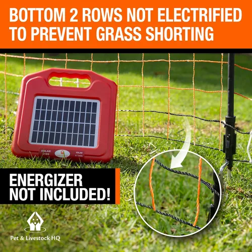 Miniatura 6 de Pet & Livestock HQ Red de Cercado Eléctrico para Aves de Corral de 41 pulgadas x 164 pies, red eléctrica portátil preensamblada para cabras, ovejas