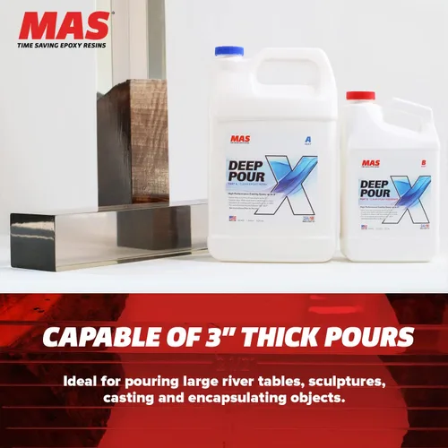 Miniatura 4 de MAS Epoxies Deep Pour X Kit de resina epoxi, 1.5 galones, (resina de 1 galón + 0.5 galones más dura) para fundición, encapsulación, llenado