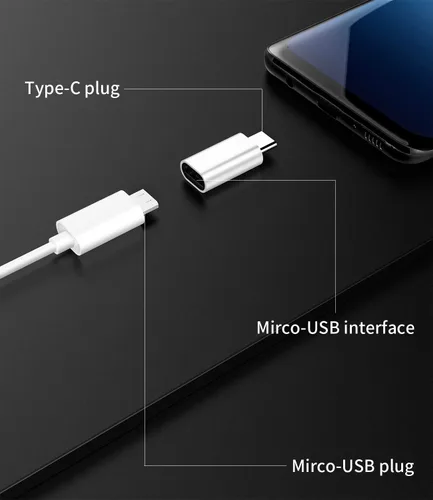 Miniatura 7 de Adaptador micro USB hembra a USB C macho (paquete de 3) compatible con Samsung Galaxy Note 10 S21 S20 Pixel 5XL iPad Pro Air4 LG Ultra Z Flip
