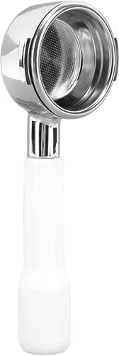 Miniatura 2 de GLOGLOW Portafiltro de café sin fondo, filtro de una sola capa duradero sin fondo, mango de filtro de café para oficina (tipo C2 plástico blanco)