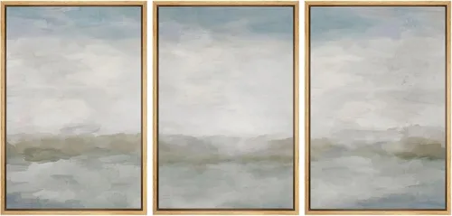 SIGNWIN Lienzo enmarcado para pared, cielos tranquilos, fotografía abstracta de serenidad, arte moderno, minimalista, blanco y negro, para sala de
