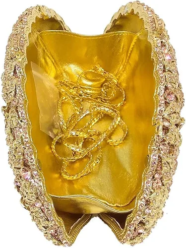 Miniatura 6 de Boutique De FGG Bolso de noche de flores de embrague de cristal de lujo para mujer, bolso de boda nupcial, bolso