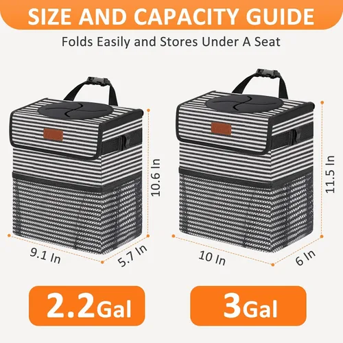 Miniatura 7 de Vankor Bote de Basura para Auto Lindo, Bolsa Contenedor Colgante Impermeable Botes de Basura Automotrices a Prueba de Fugas Bote de Basura para Raya