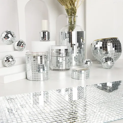 Miniatura 5 de 10800 piezas de azulejos de mosaico de espejo, azulejos de disco autoadhesivos de 5 x 5 mm, azulejos de disco de espejo cuadrado, pegatinas de bola
