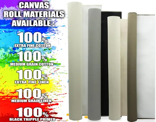 Miniatura 5 de Rollos de lona para pintar tela de lona grande en blanco por yarda. Rollo de lienzo imprimado de 72 x 6 yardas (18 pies) de 7 onzas, pato