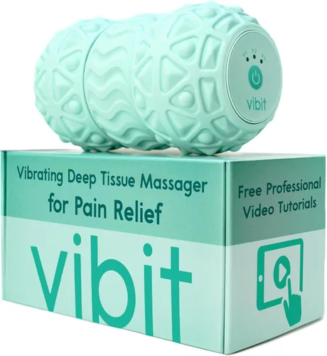 Miniatura 9 de Vibit - Masajeador vibratorio para fascitis plantar, alivio del dolor y ciática, rodillo de masaje portátil para pies y cuerpo, alivio del dolor