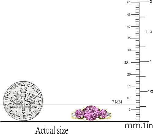 Miniatura 5 de Dazzlingrock Collection Anillo de compromiso de tres piedras preciosas creadas en laboratorio con diamante blanco natural para mujer, anillo