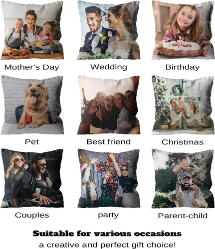 Miniatura 7 de Almohada personalizada con foto y texto - Regalo conmemorativo personalizado para la familia, aniversario, boda, almohada decorativa de 16 x 16