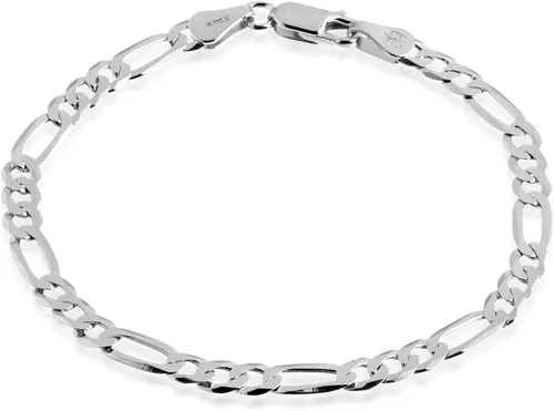 QUADRI - Cadena de eslabones Figaro en plata de ley 925 italiana de 0.197 in para mujeres, hombres, niñas y niños - 7 a 9 pulgadas - Calidad premium
