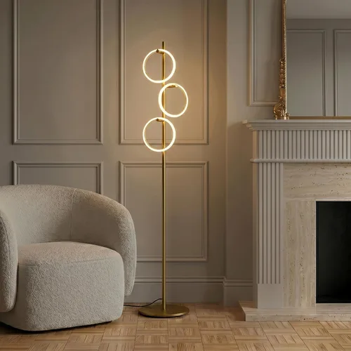 Miniatura 8 de Brightech Saturn - Lámpara de pie LED, diseño único que combina con decoración moderna y contemporánea, lámpara alta de 3 luces para sala, Luz