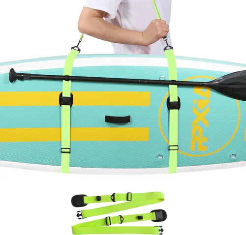 Paddle Board Carry Strap, SUP Kayak Shoulder Straps Paddle Board Accessories for Women and Men Verde fluorescente