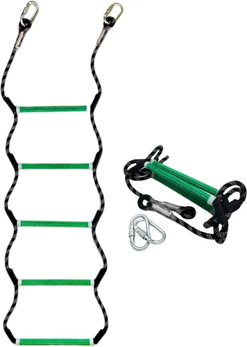 Miniatura 7 de Escalera de cuerda para barco, cuerda de escalada resistente de 450 libras de resistencia, línea de poliéster reforzada de 0.55 pulgadas, diseño