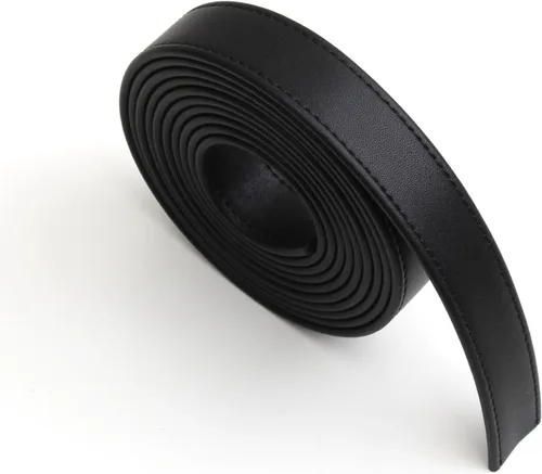 Miniatura 10 de lalatia Correas de cuero sintético cosidas para manualidades, tiras de cuero con costuras de 1/2 pulgada de ancho, 2 yardas de largo, color negro