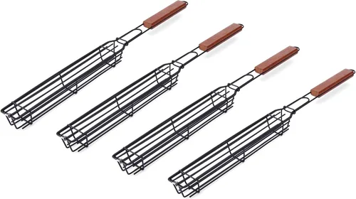 Miniatura 2 de Farberware 5290494 BBQ Shish Kabob - Cestas para asar, color negro y madera