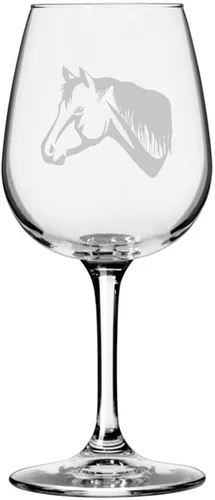 Miniatura 45 de Morgan Body Horse - Copa de vino grabada multiusos (12.75 onzas)