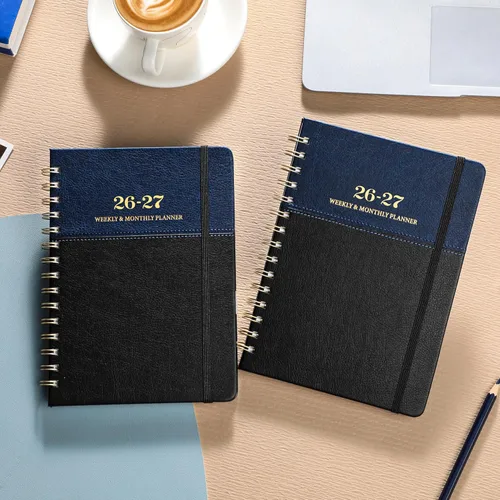 Miniatura 2 de Agenda 2026 – Agenda semanal y mensual 2026, enero a diciembre de 2026, planificador de calendario 2026 con cierre elástico, bolsillo interior, 6.4