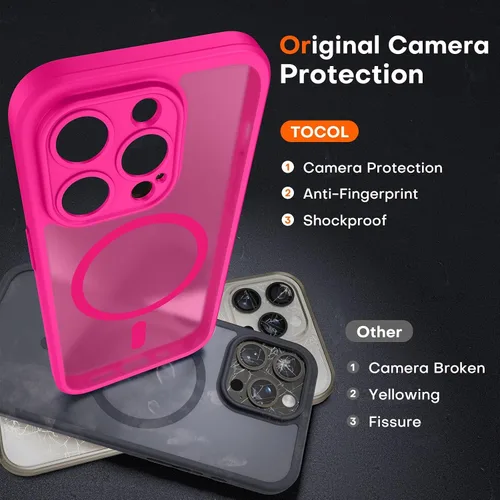 Miniatura 326 de TOCOL Funda para iPhone 11, compatible con Magsafe, protección completa de cámara, imanes integrados, protección contra caídas, funda translúcida
