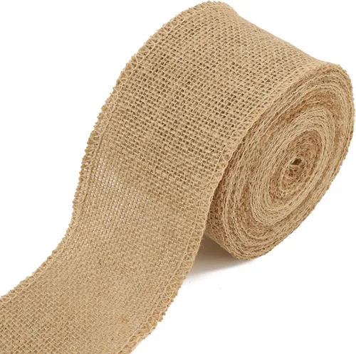 LaRibbons Cinta de tela de arpillera de 3 pulgadas de ancho, 10 yardas, cinta marrón natural para manualidades de arcos, coronas, decoración de