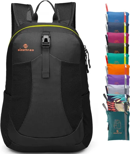 Sinotron - Mochila de senderismo ligera y plegable de 22 l, mochila pequeña de senderismo, mochila de día para mujeres, hombres, viajes, camping,