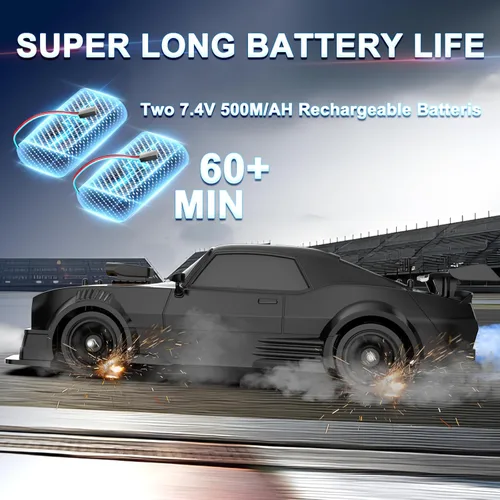 Miniatura 4 de Auto de control remoto Desdoni - Auto de control remoto RC Drift 1:16 Escala 4WD 18KM/H Vehículo modelo de alta velocidad 2.4GHz con luces LED