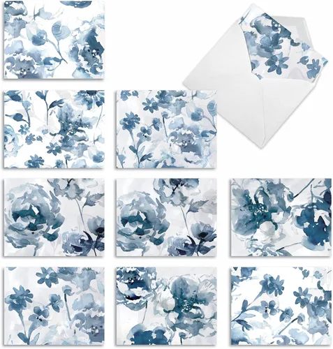 Miniatura 11 de The Best Card Company – 10 tarjetas en fondo blanco con flores, en caja (4 x 5.12 pulgadas) – Juego de tarjetas florales surtidas