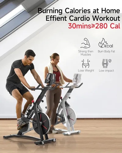 Miniatura 5 de Yesoul Black Exercise Bike for Home, Low Noise Indoor Cycling Bike for Home Gym Electric Stationary Bike with Tablet Mount & Comfortable Seat