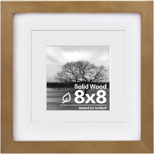Miniatura 180 de Egofine - Portarretratos de 4 x 6 pulgadas, de madera maciza con plexiglás, para fotos de 3.5 x 5 con paspartú o de 4 x 6 sin paspartú, para colocar