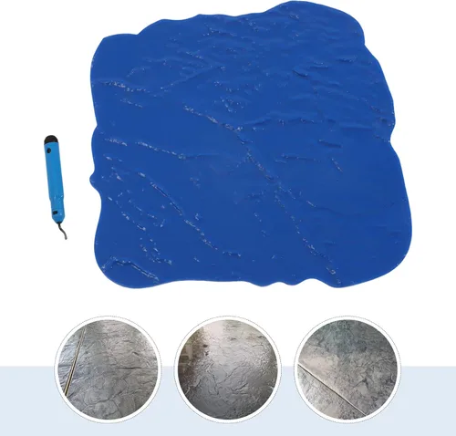 Miniatura 2 de Patrón concreto de la pizarra, 18''x18" estera azul de la piel del sello de la impresión de la textura del cemento concreto azul para imprimir
