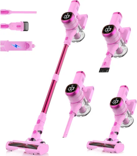 Miniatura 12 de Tikom V500 - Aspiradora inalámbrica para el hogar, aspiradora de 40000 Pa/450 W con pantalla táctil LED, base de pared de carga, antienredos