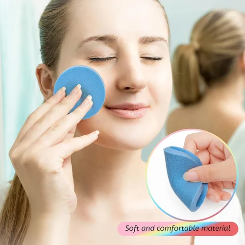 Miniatura 4 de Luxiv - 120 esponjas faciales comprimidas, 5 colores, esponja limpiadora facial, esteticistas, maquillaje comprimido, esponja facial, esponjas