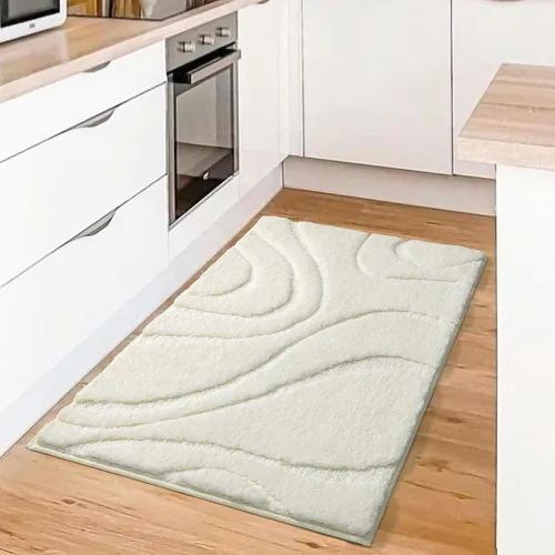 Miniatura 3 de DEXDE Alfombras de baño de 20 x 32 pulgadas, alfombra de baño de microfibra lanuda de felpa suave, alfombras de baño antideslizantes para suelo