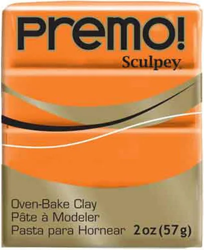 Polyform Sculpey Premo - Arcilla de polímero para horno, naranja, no tóxica, barra de 2 onzas, ideal para la fabricación de joyas, vacaciones,
