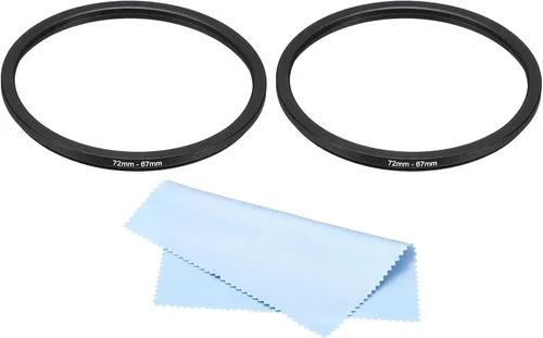 Miniatura 14 de PATIKIL Anillo de metal con paño de limpieza, paquete de 2 anillos adaptadores de filtro de lente de cámara, anillo adaptador de filtro de aluminio