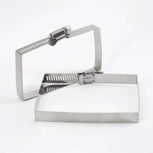 Miniatura 4 de Paquete de 10 abrazaderas cuadradas de acero inoxidable 304 de 1.969 x 1.969 in para tubo de cable rectangular