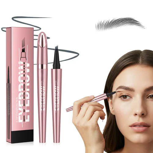 Miniatura 7 de Microblading - Lápiz de cejas 3D de 4 puntas, resistente al agua, de larga duración, con efecto de maquillaje natural para todo el día (negro)