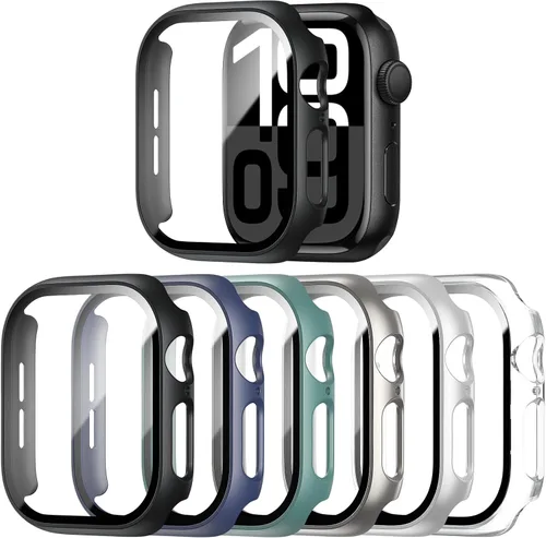 Miniatura 7 de WISKII - Juego de 2 fundas compatibles con Apple Watch SE3 Series SE/6/5/4 de 40 mm con protector de pantalla, funda ultradelgada de policarbonato