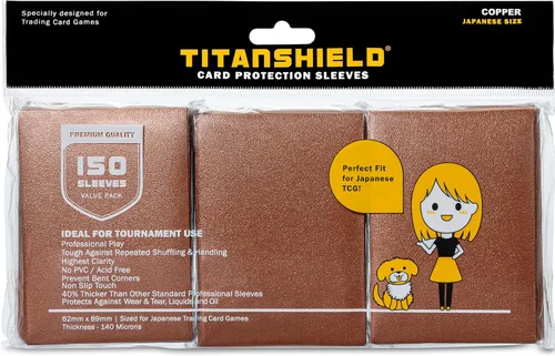 Miniatura 13 de TitanShield (150 funda/amarillo) - Fundas para tarjetas coleccionables de tamaño japonés para Yu-Gi-Oh, Cardfight! Vanguard y más